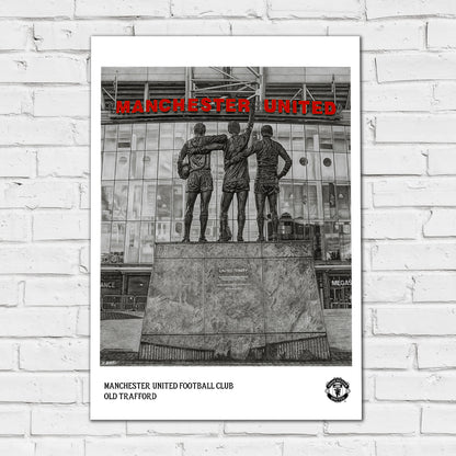 Manchester United FC Print - Marc Loboda Trinity Statue Poster