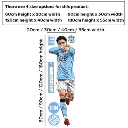 Official Manchester City - Omar Marmoush 25-26 Illustration Wall Sticker + Decal Set