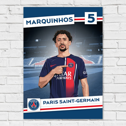 Paris Saint-Germain F.C. Print - Marquinhos Illustration PSG Player