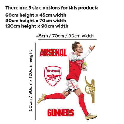 Arsenal FC Wall Sticker - Martin Odegaard 25-26 Illustration + AFC Decals