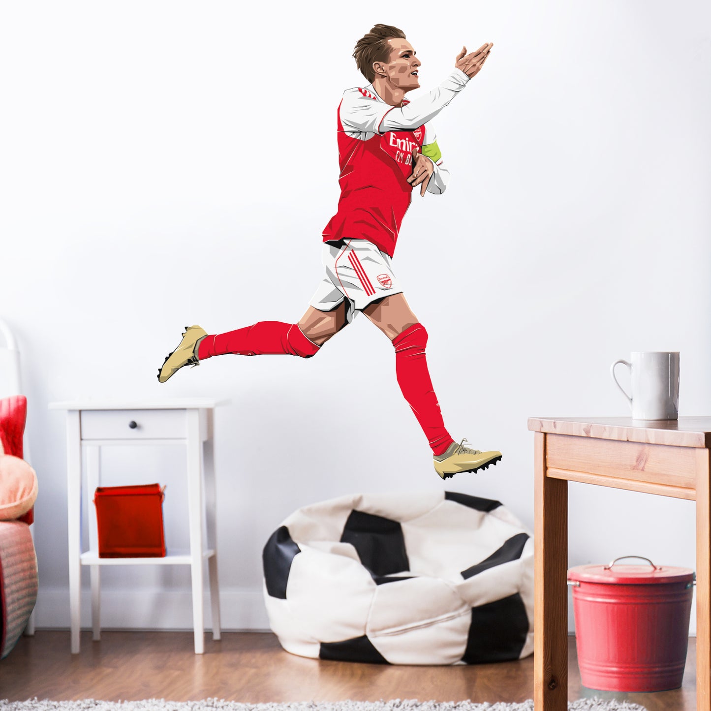 Arsenal FC Wall Sticker - Martin Odegaard 25-26 Illustration + AFC Decals