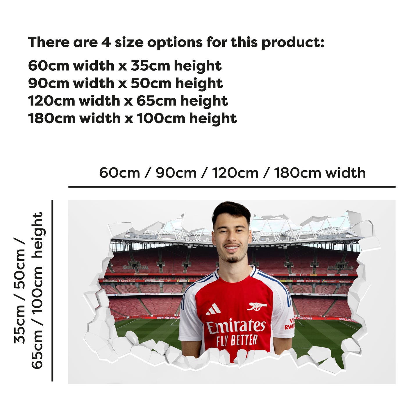 Arsenal Football Club - Gabriel Martinelli 24/25 Broken Wall Sticker