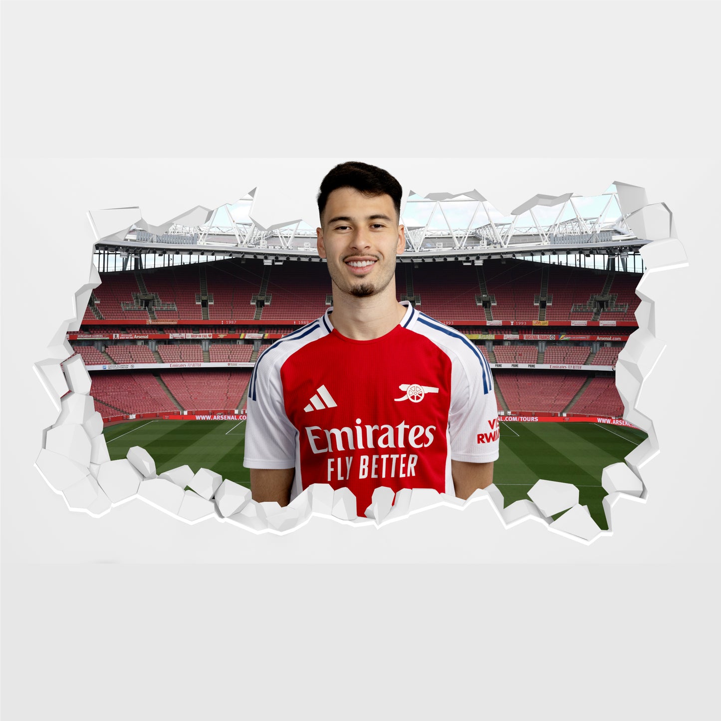 Arsenal Football Club - Gabriel Martinelli 24/25 Broken Wall Sticker