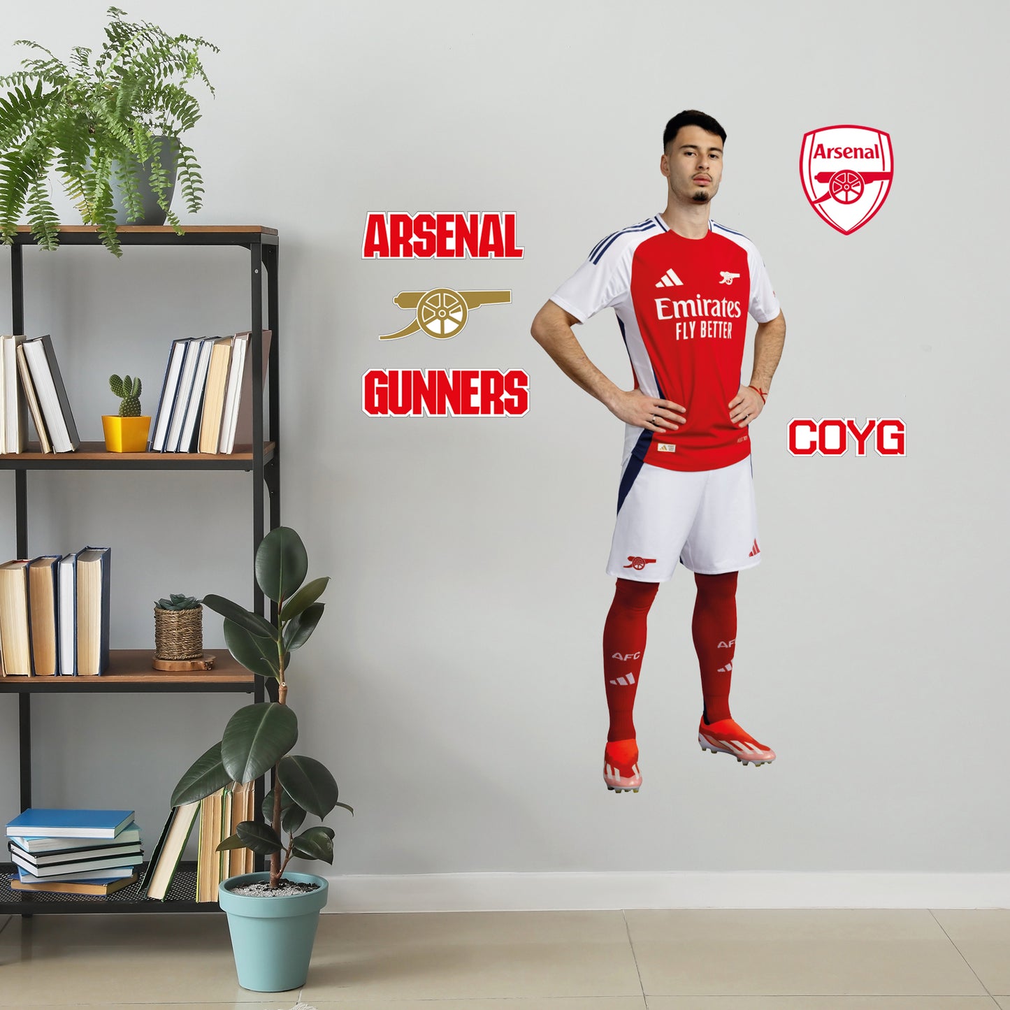 Arsenal FC - Gabriel Martinelli 24/25 Player Wall Sticker + Gunners Decal Set