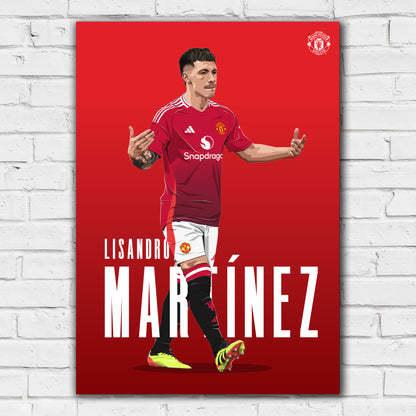 Manchester United FC Print - Martinez 24/25 Illustration Player Poster Football Wall Art