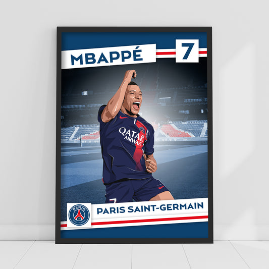 Paris Saint-Germain F.C. Print - Mbappe Illustration PSG Player