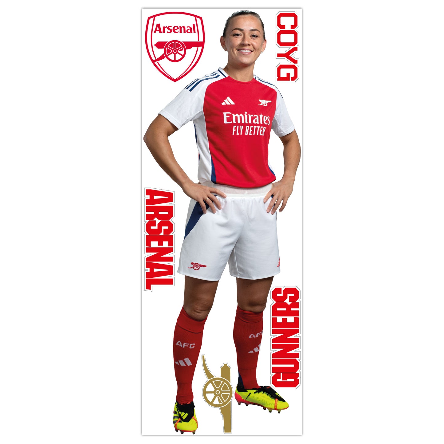 Arsenal FC - Katie McCabe 24-25 Player Wall Sticker + Gunners Decal Set