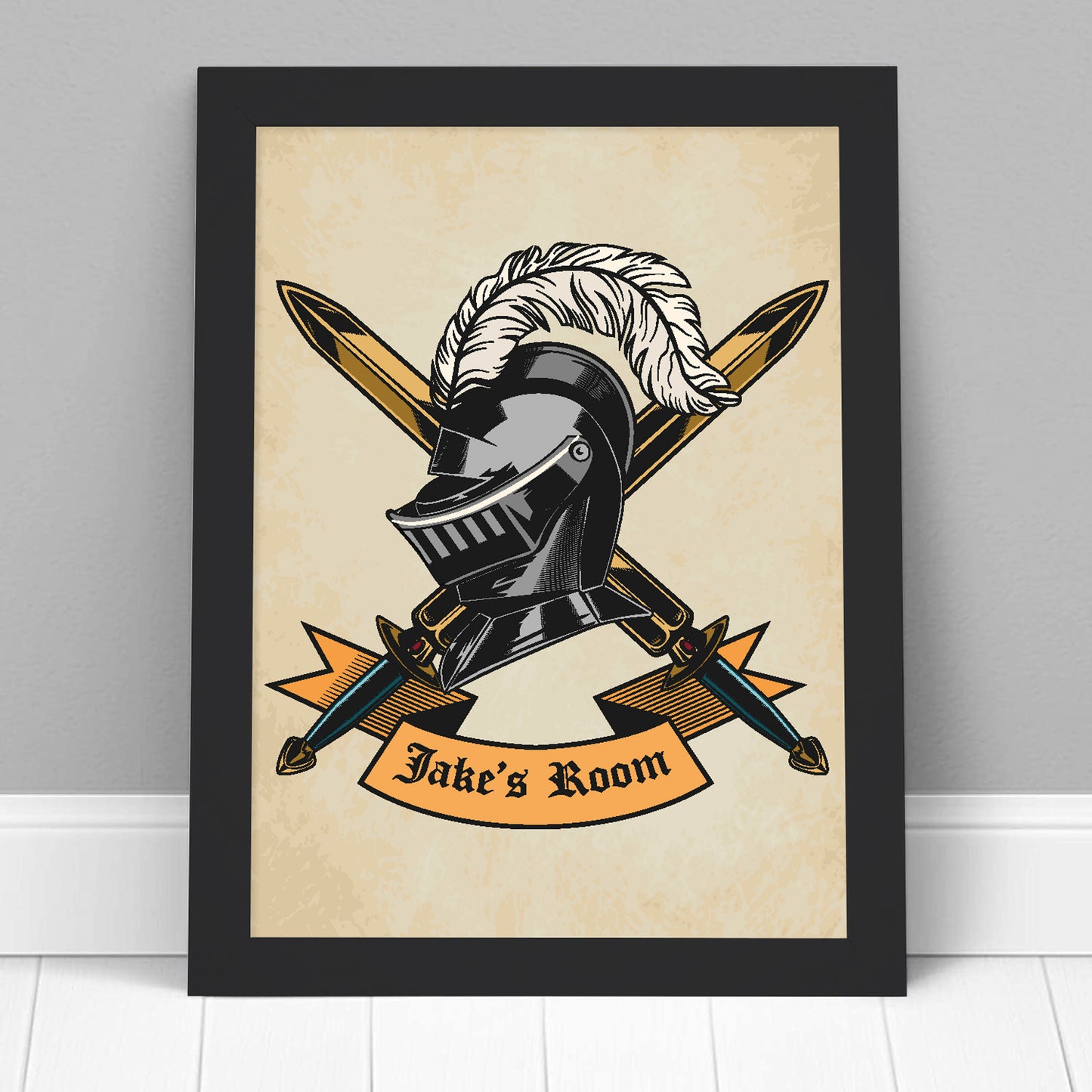 Medieval Wall Art Print - Armour And Scrolls Personalised Poster
