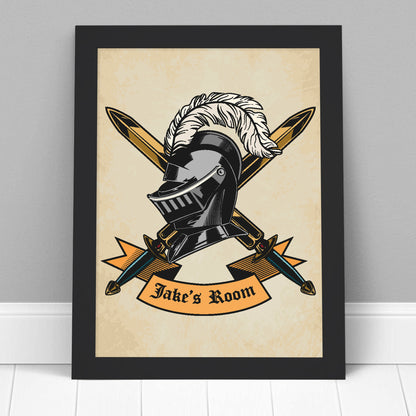 Medieval Wall Art Print - Armour And Scrolls Personalised Poster