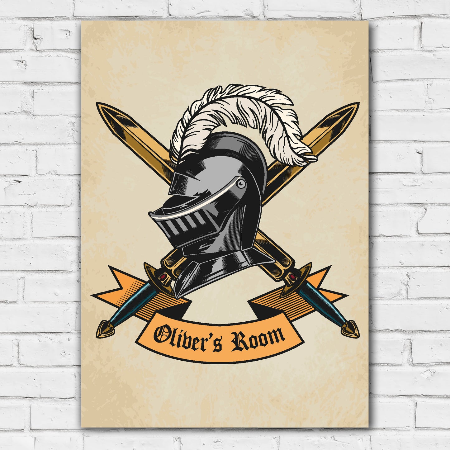 Medieval Wall Art Print - Armour And Scrolls Personalised Poster