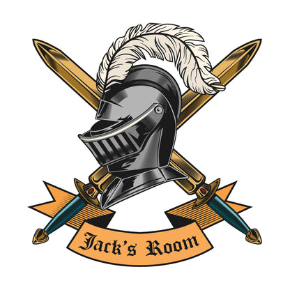 Medieval Wall Sticker - Armour And Scroll Personalised Decal Wall Art