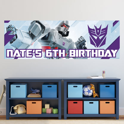 Transformers Birthday - Megatron Personalised Banner Wall Sticker