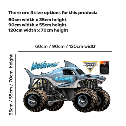 Monster Jam Wall Sticker - Megalodon Monster Jam Truck Wall Decal Art