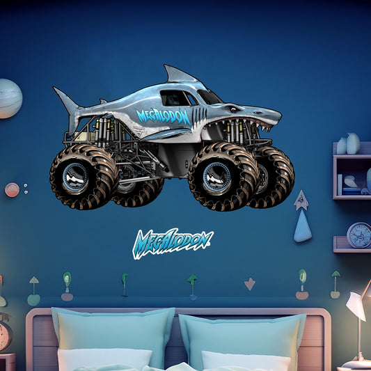 Monster Jam Wall Sticker - Megalodon Monster Jam Truck Wall Decal Art