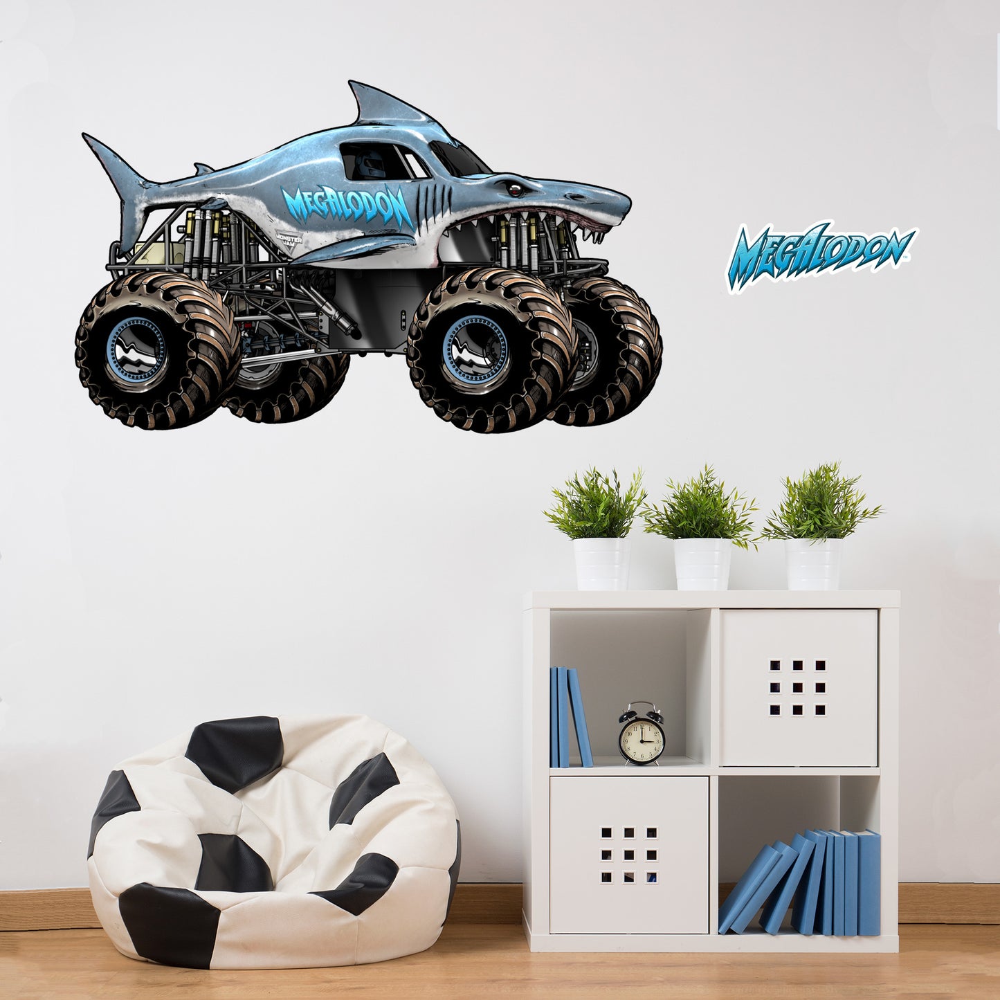 Monster Jam Wall Sticker - Megalodon Monster Jam Truck Wall Decal Art