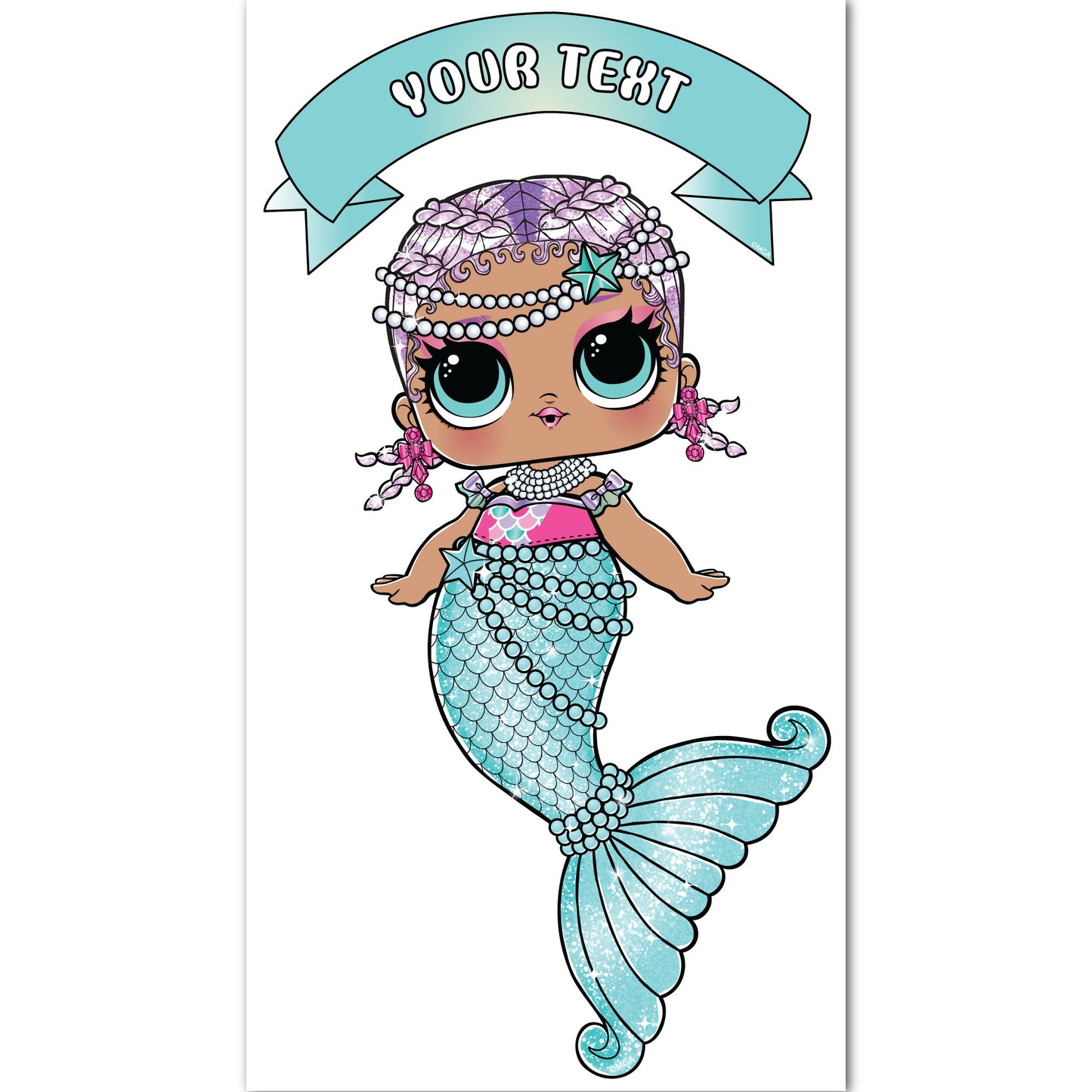L.O.L Surprise! Wall Sticker - Mermaids Merbaby Personalised Name Wall Art
