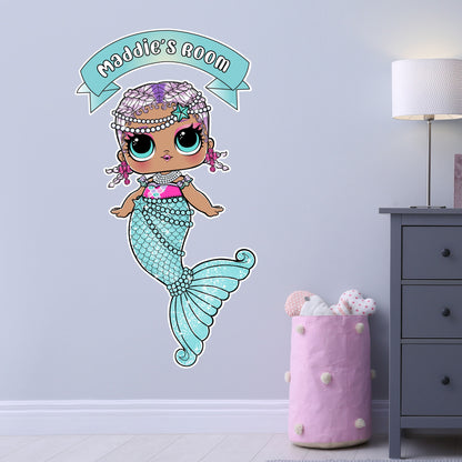 L.O.L Surprise! Wall Sticker - Mermaids Merbaby Personalised Name Wall Art