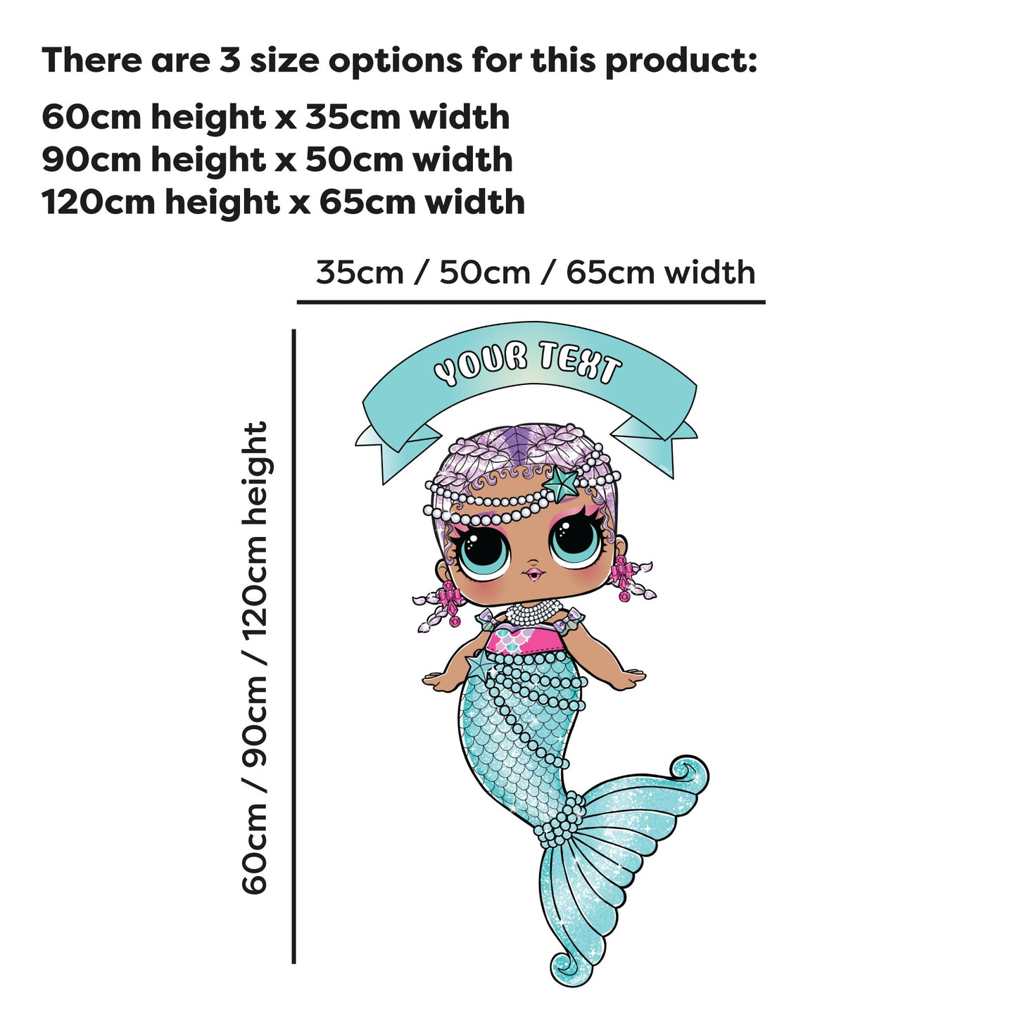 L.O.L Surprise! Wall Sticker - Mermaids Merbaby Personalised Name Wall Art