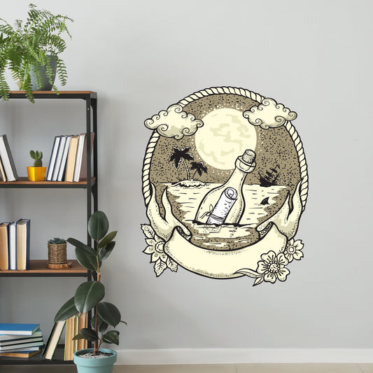 Bedroom Wall Sticker - Message in a Bottle Decal Wall Art