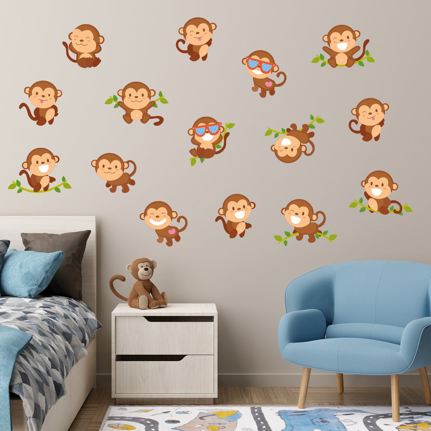 Monkey Wall Sticker - Monkey Decal Set Wall Sticker