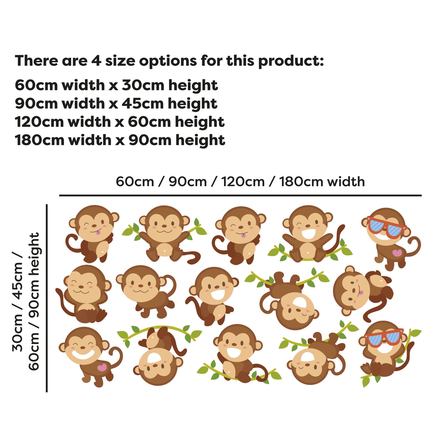 Monkey Wall Sticker - Monkey Decal Set Wall Sticker
