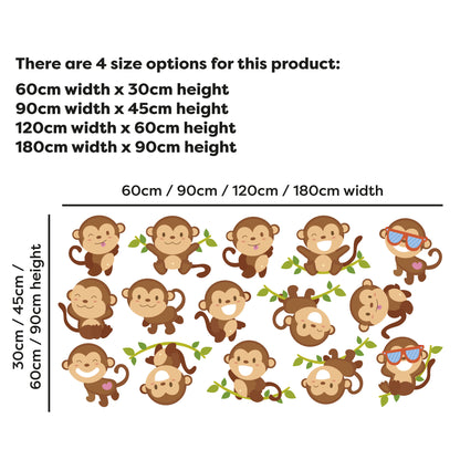 Monkey Wall Sticker - Monkey Decal Set Wall Sticker