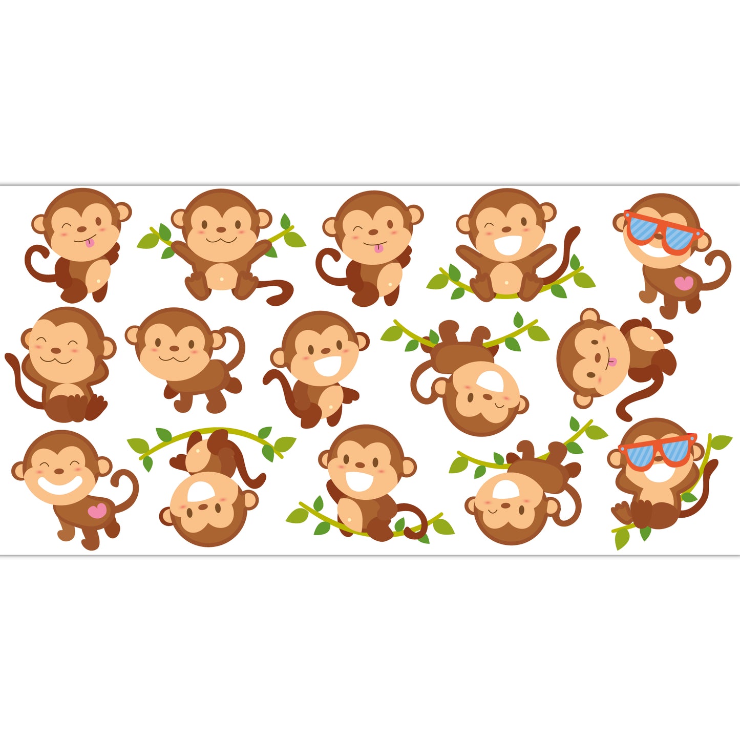 Jungle Animal Wall Sticker - Monkey Decal Set Wall Art
