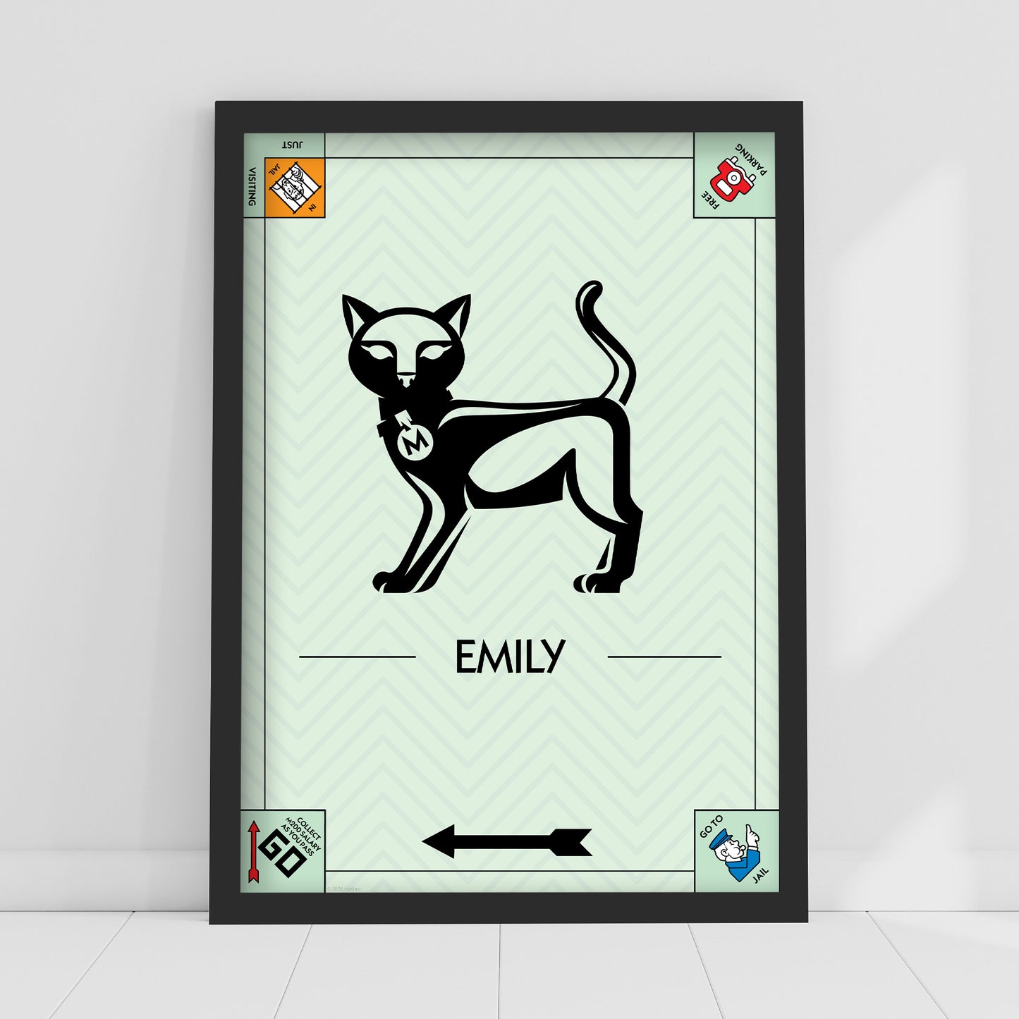Monopoly Print - Cat Token Personalised Poster Wall Art