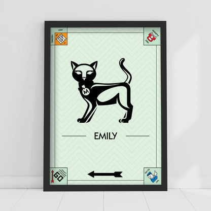 Monopoly Print - Cat Token Personalised Poster Wall Art