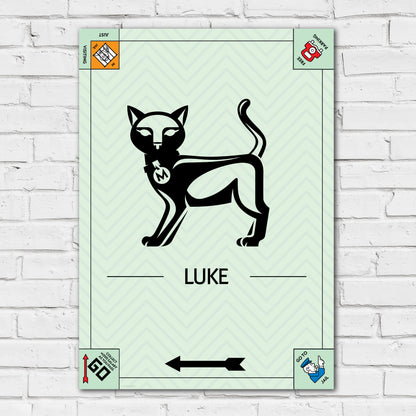 Monopoly Print - Cat Token Personalised Poster Wall Art