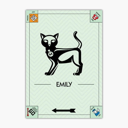 Monopoly Print - Cat Token Personalised Poster Wall Art