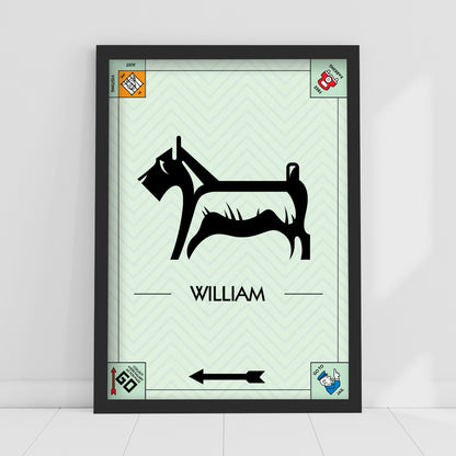 Monopoly Print - Dog Token Personalised Poster Wall Art
