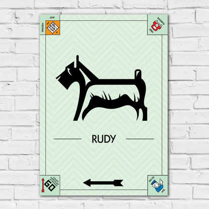 Monopoly Print - Dog Token Personalised Poster Wall Art
