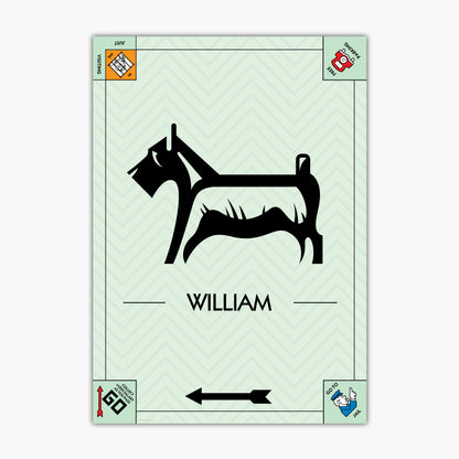 Monopoly Print - Dog Token Personalised Poster Wall Art