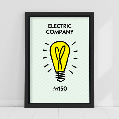 Monopoly Print - Electric Company Poster Wall Art