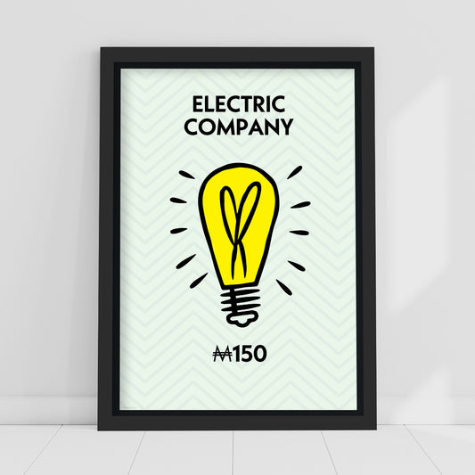 Monopoly Print - Electric Company Poster Wall Art