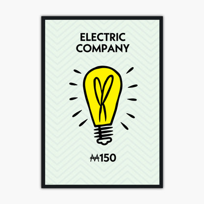 Monopoly Print - Electric Company Poster Wall Art