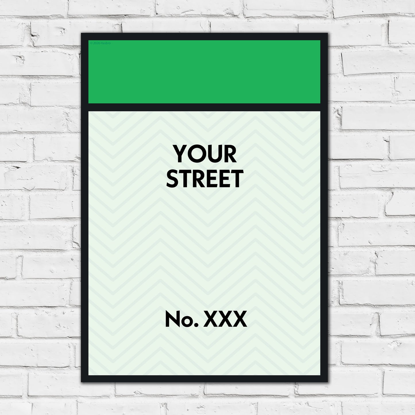 Monopoly Print - Street Name Personalised Poster Wall Art