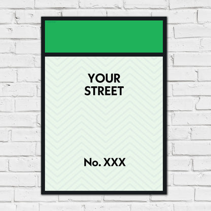 Monopoly Print - Street Name Personalised Poster Wall Art