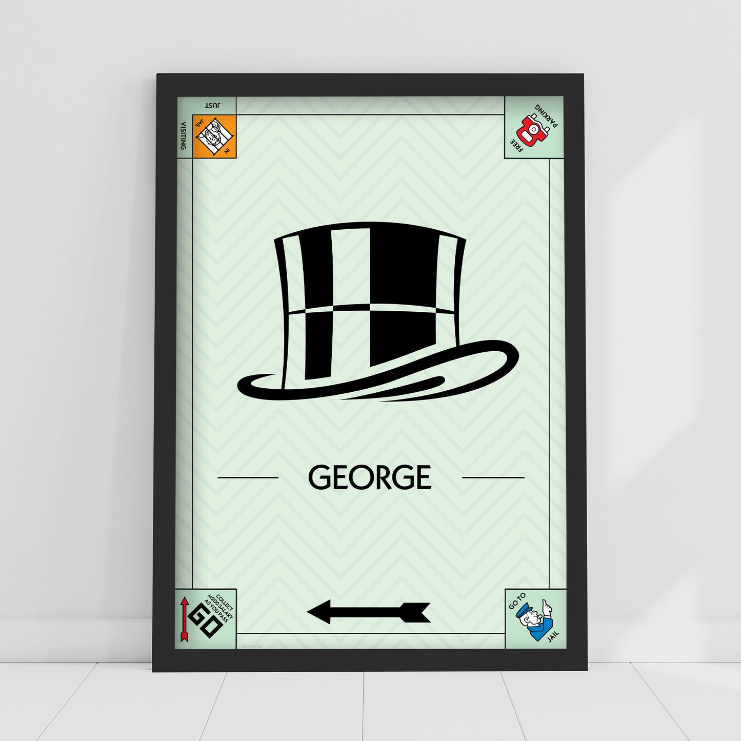 Monopoly Print - Hat Token Personalised Poster Wall Art