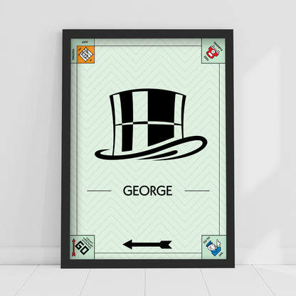 Monopoly Print - Hat Token Personalised Poster Wall Art