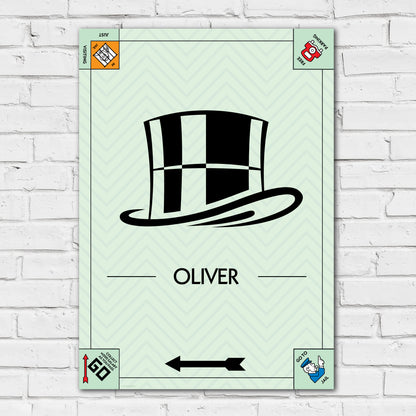 Monopoly Print - Hat Token Personalised Poster Wall Art