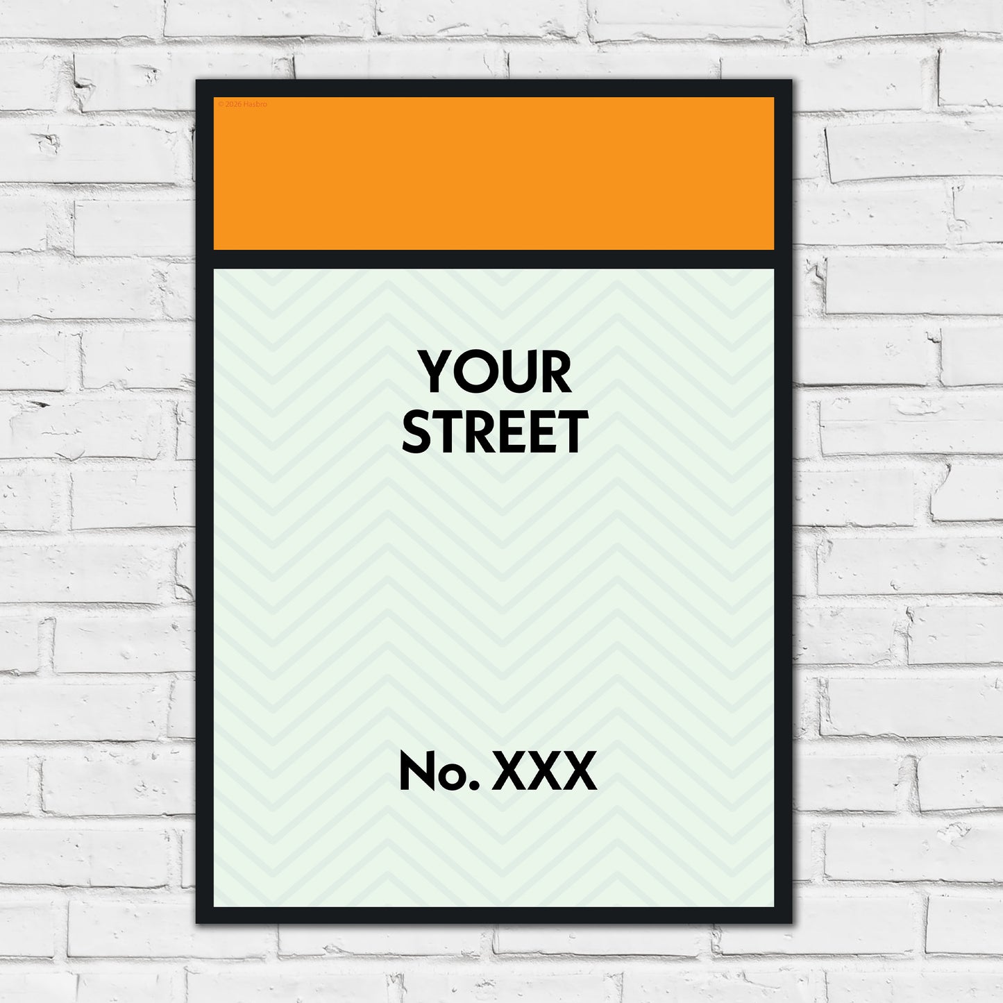 Monopoly Print - Street Name Personalised Poster Wall Art
