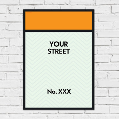 Monopoly Print - Street Name Personalised Poster Wall Art