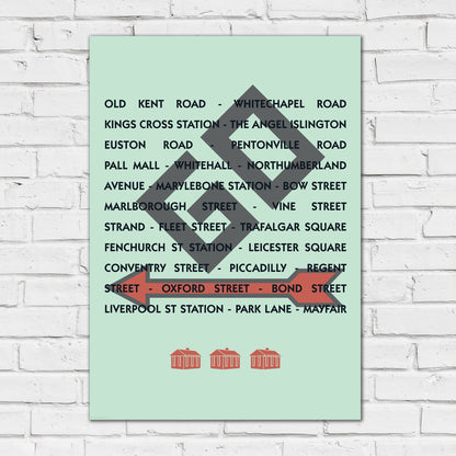 Monopoly Print - Property Spaces GO Poster Wall Art