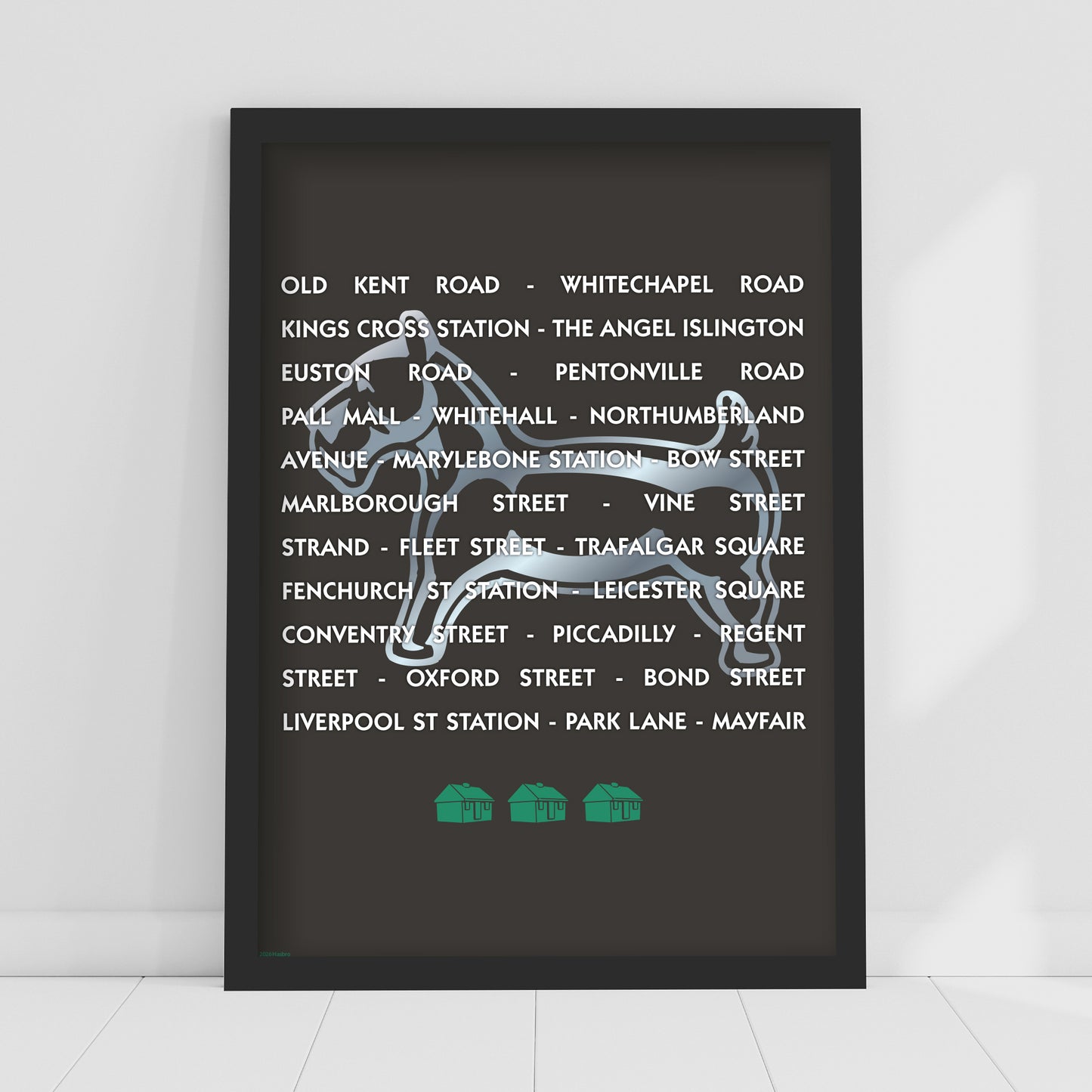 Monopoly Print - Property Spaces Black Poster Wall Art
