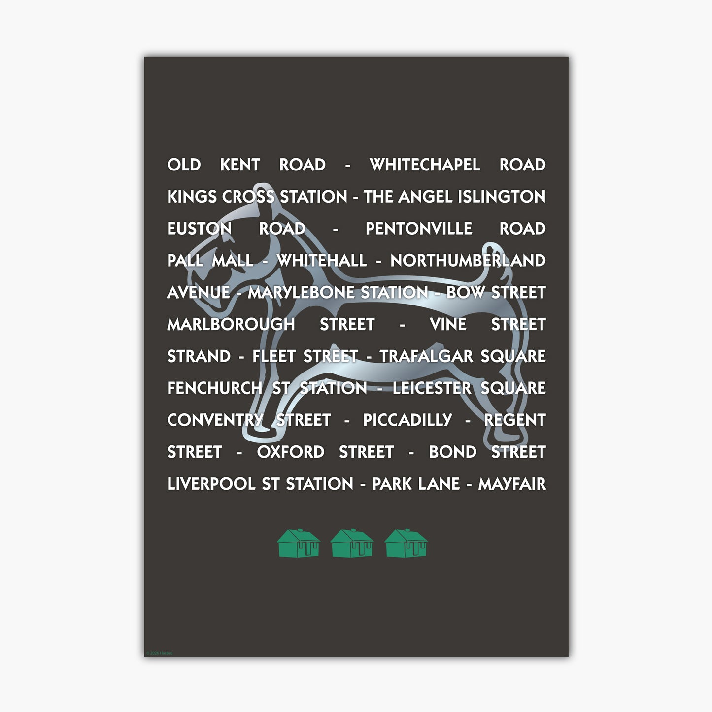 Monopoly Print - Property Spaces Black Poster Wall Art