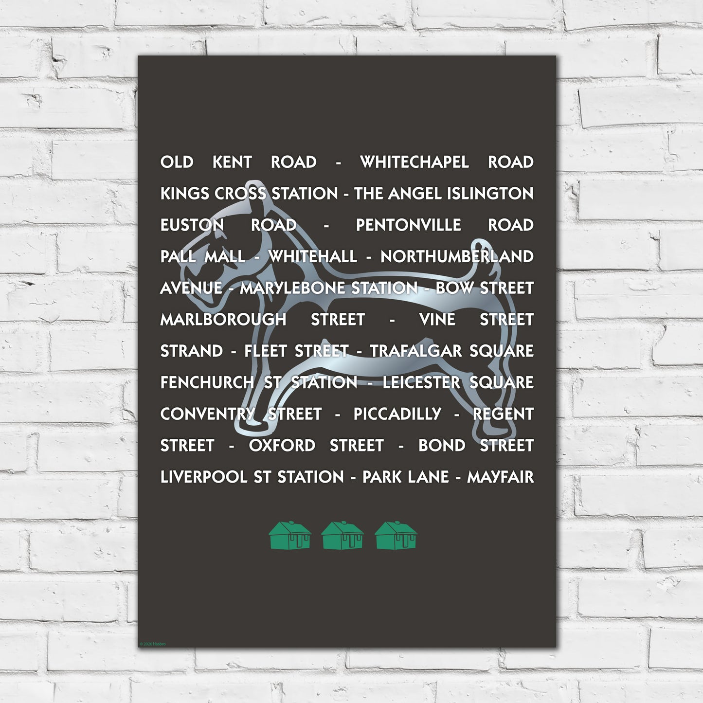Monopoly Print - Property Spaces Black Poster Wall Art