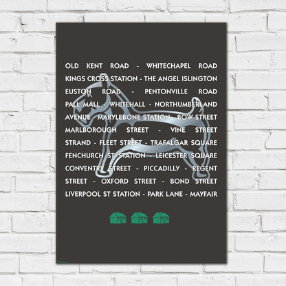 Monopoly Print - Property Spaces Black Poster Wall Art