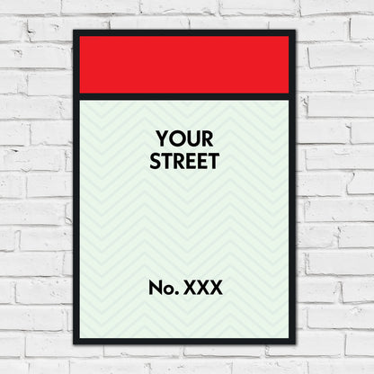 Monopoly Print - Street Name Personalised Poster Wall Art